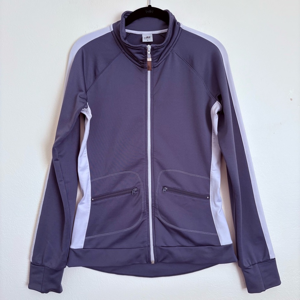 ALO Yoga CoolFit Activewear Athletic FullZip Jacket RN 87370 Gray Sz M